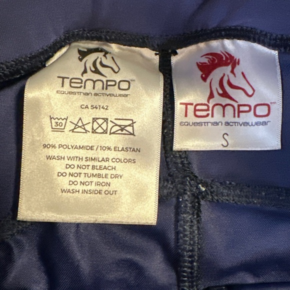 TEMPO Equestrian Leggings Girls Youth Small Purple Seat Grips Pants Breeches - Picture 4 of 8